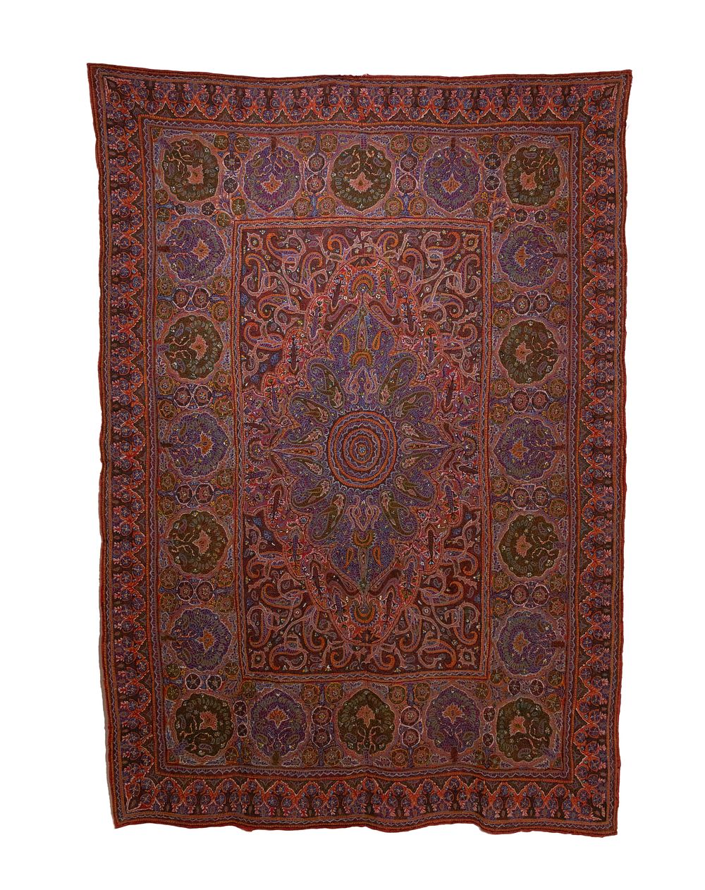 Lot 345: A Persian Kermani Hand Embroidered Pateh Tapestry, 19th...