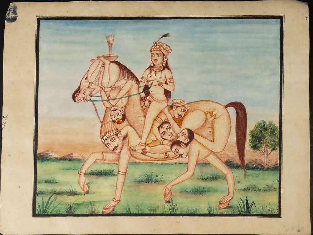 Lot 177: An Indian Erotic Miniature Depicting Symbolic Human Forms...