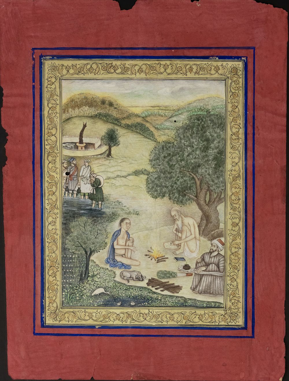 Lot 179: A Mughal-Style Miniature Depicting Ascetics and Scholars in...