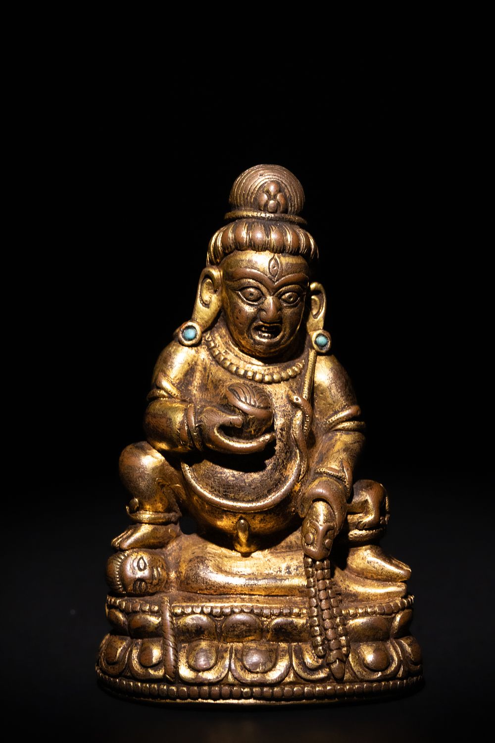 Lot 210: A Tibetan Gilded Bronze Statue Representing a Dharmapala,...