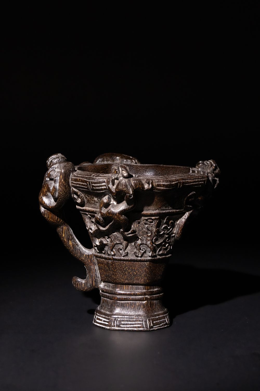 Lot 267: A Chinese Libation Cup with Dragon Motifs, and...