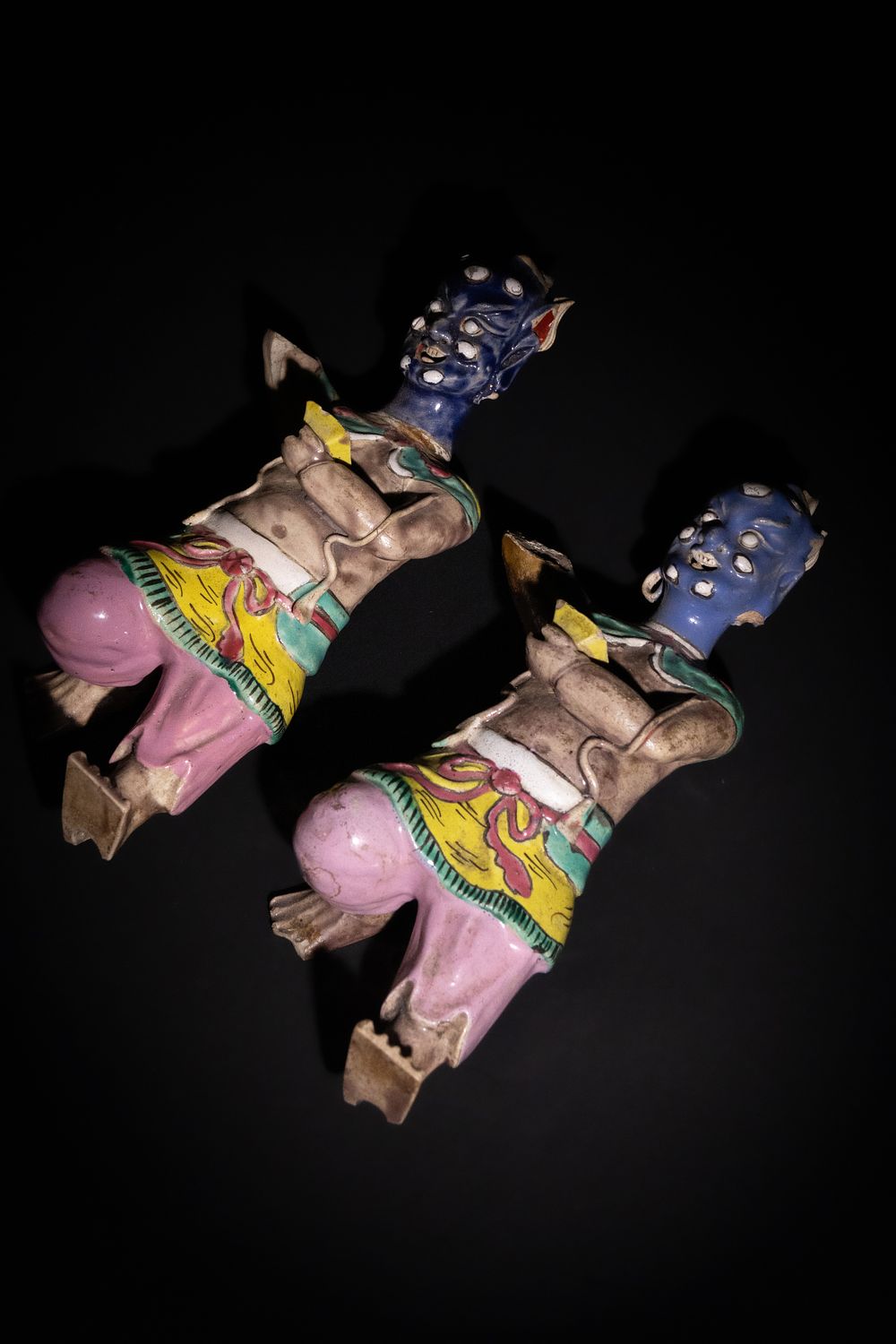 Lot 269: A Pair of Chinese Polychrome Porcelain Statues, Representing...