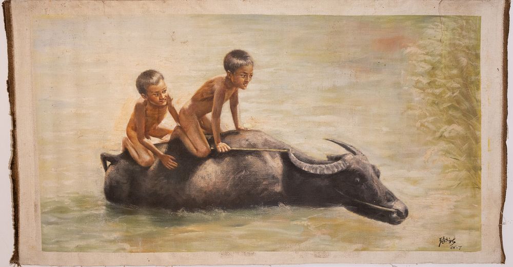 Lot 283: A Large Chinese Painting of Children Riding a...