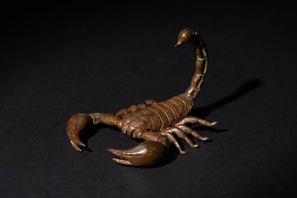 Lot 191: A Japanese Bronze Scorpion Figurine.