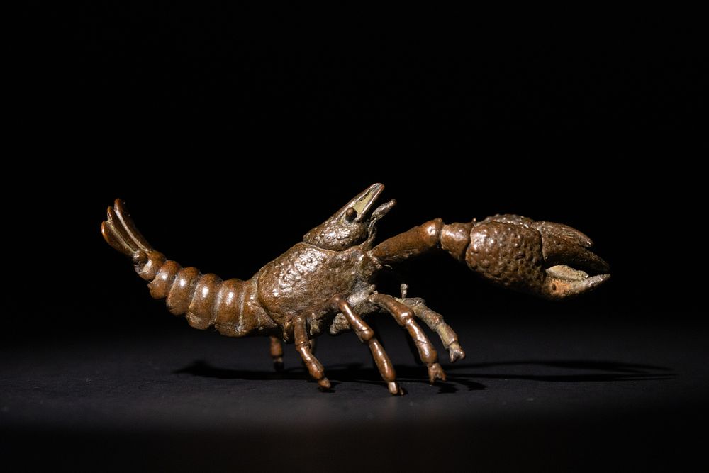 Lot 192: A Japanese Bronze Lobster Figurine.