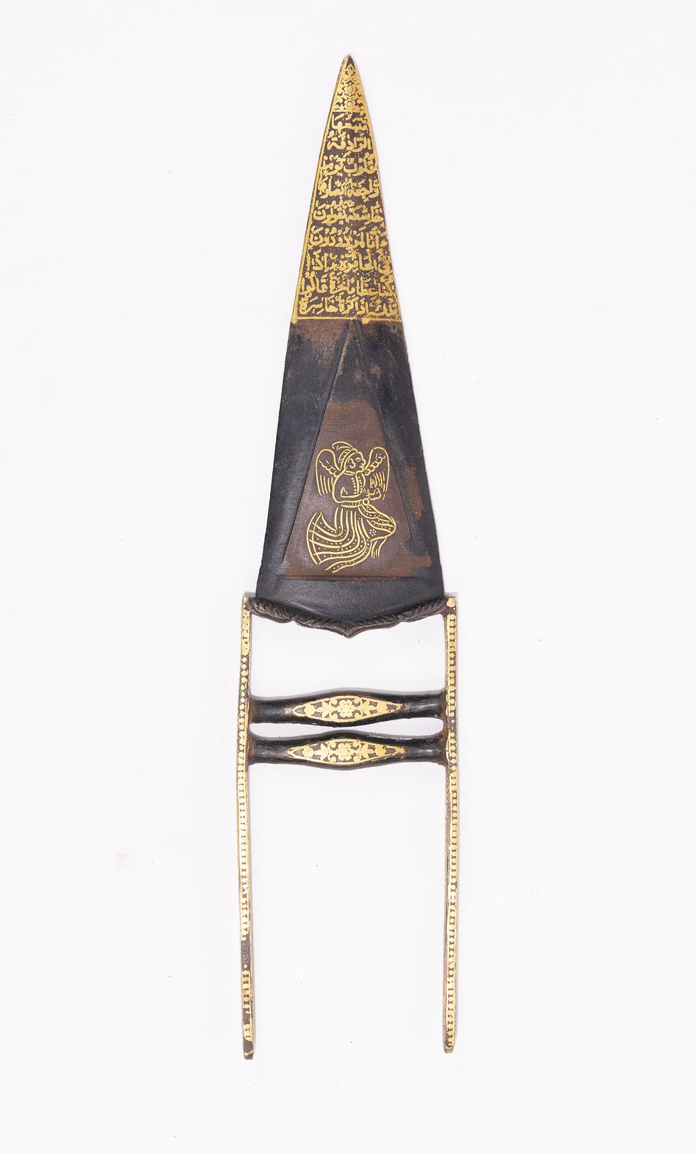 Lot 200: An Indian Katar Dagger with Gold-Gilt Calligraphy and...