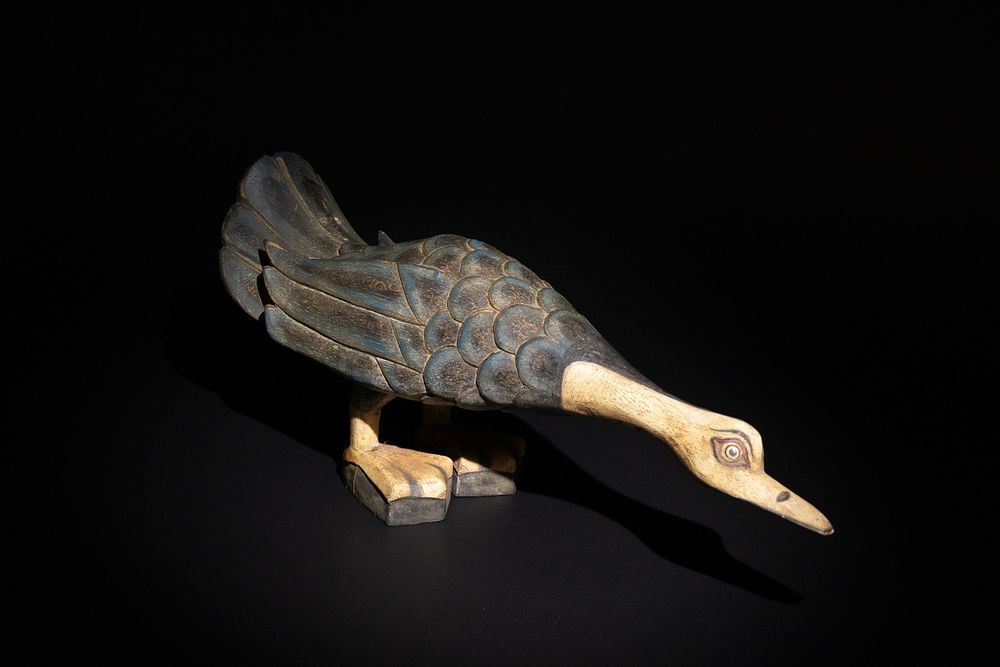 Lot 262: An Indonesian Wooden Duck Figure, 19th Century.
