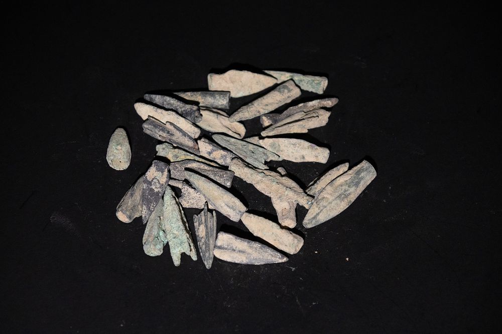 Lot 267: A Collection of Luristani Bronze Arrowheads, 1200 BCE...