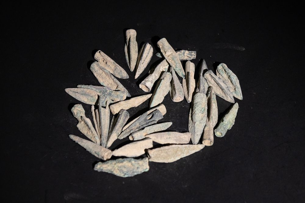 Lot 268: A Collection of Luristani Bronze Arrowheads, 1200 BCE...