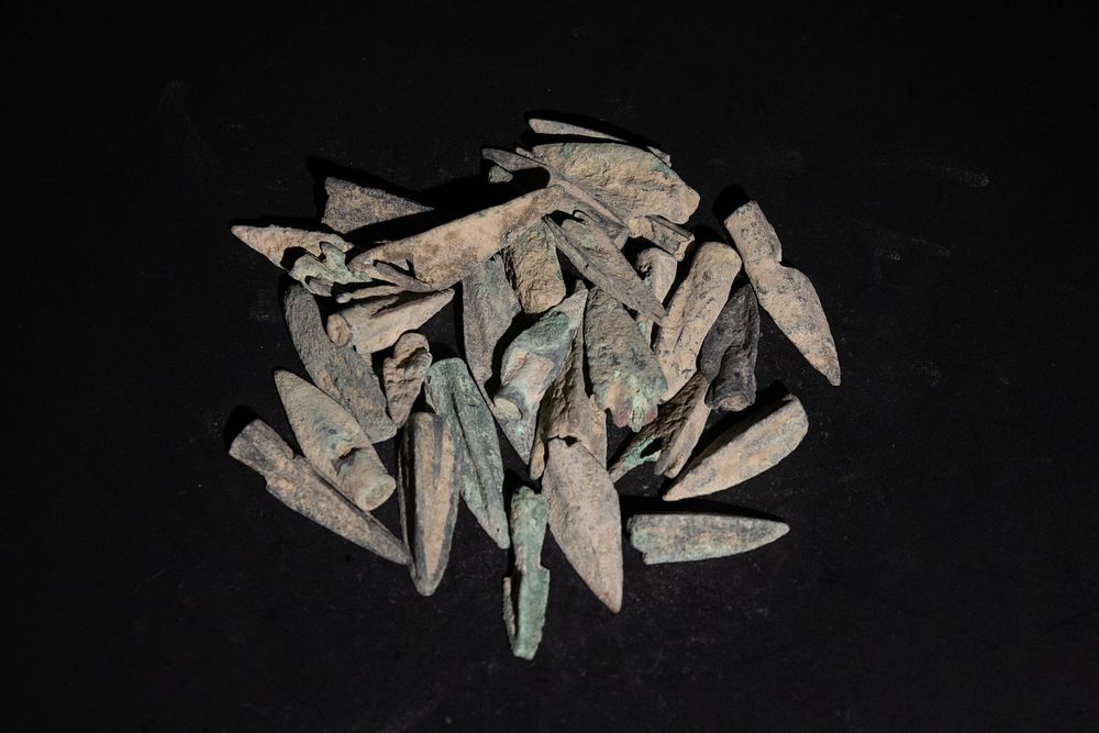 Lot 270: A Collection of Luristani Bronze Arrowheads, 1200 BCE...