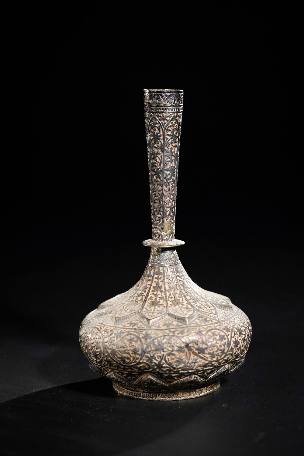 Lot 156: An Indian Kashmiri Silver Rosewater Sprinkler.
