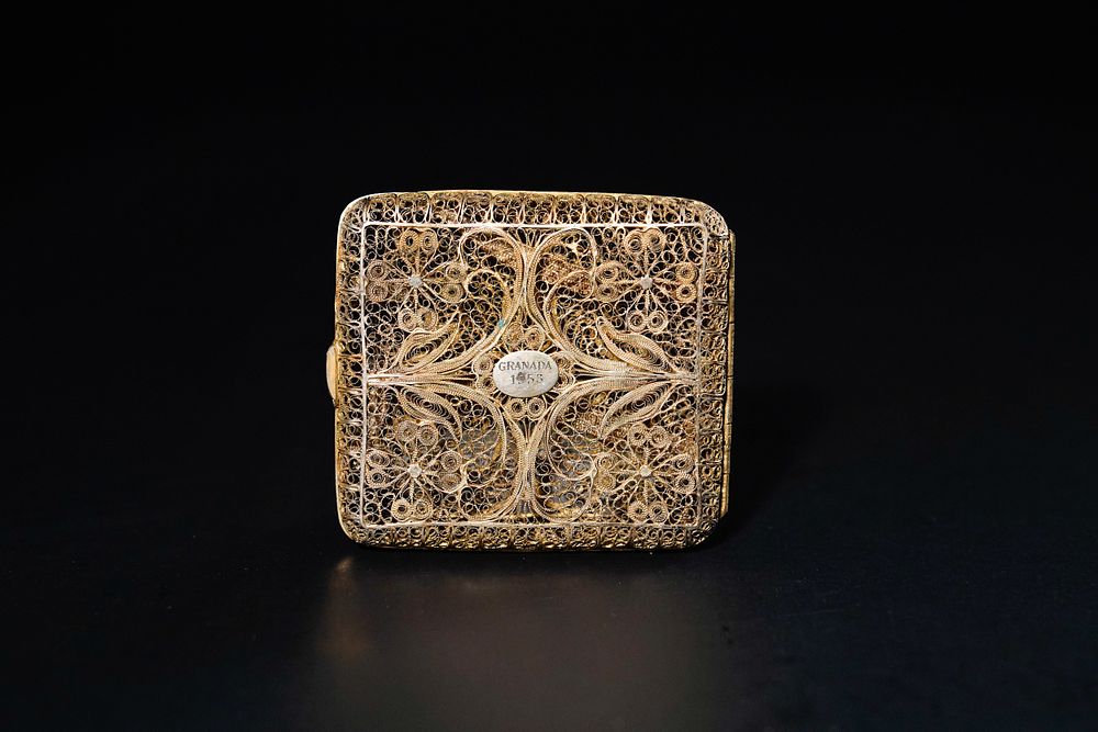 Lot 167: A Gold-Gilt Silver Spanish Filigree Cigarette Case, Granada,...