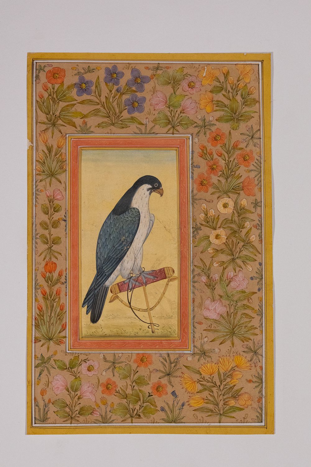 Lot 196: An Indian Miniature Painting of a Falcon on...
