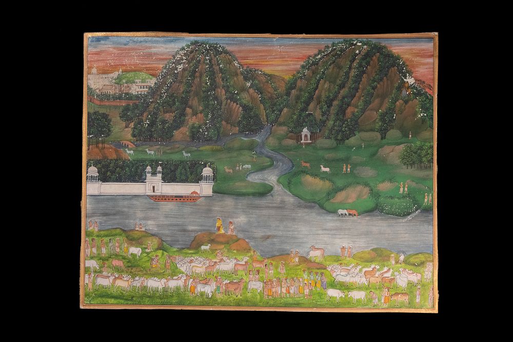 Lot 230: An Indian Mewar Hunting Scene with Royal Procession...