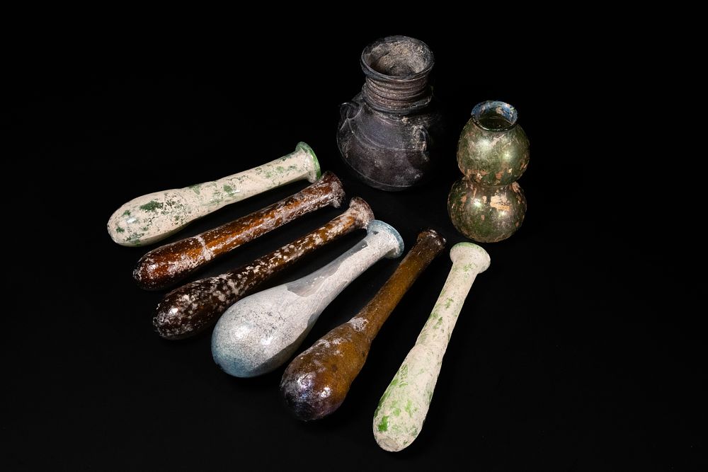 Lot 247: A Collection of Roman Style Glass Kohl Tubes...