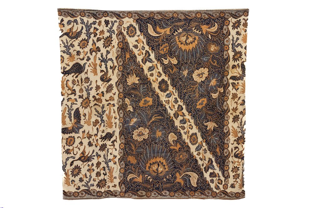 Lot 254: An Indonesian Cotton Batik Embroidery, 19th Century.