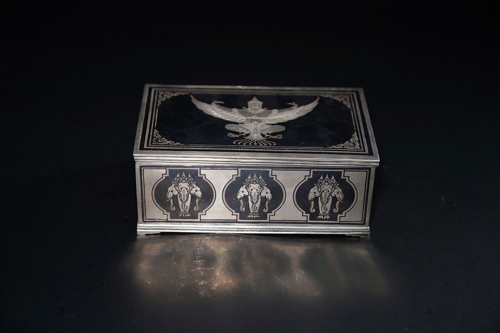 Lot 272: A Burmese Silver and Niello Rectangular Lidded Box...