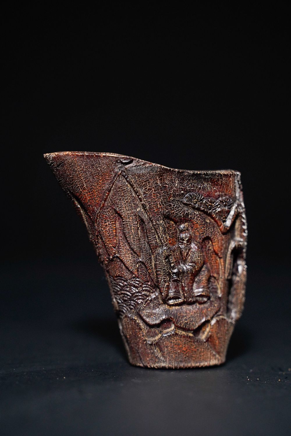 Lot 343: A Chinese Rhinoceros Horn Libation Cup, Qing Dynasty,...