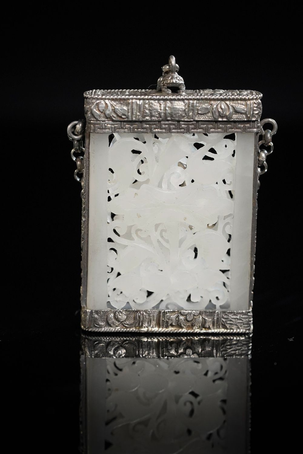 Lot 361: A Chinese Carved White Jade Perfume Bottle.