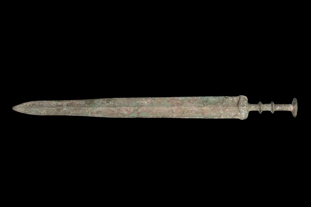 Lot 365: A Chinese Bronze Sword with Ring-Pommel Grip, Possibly...