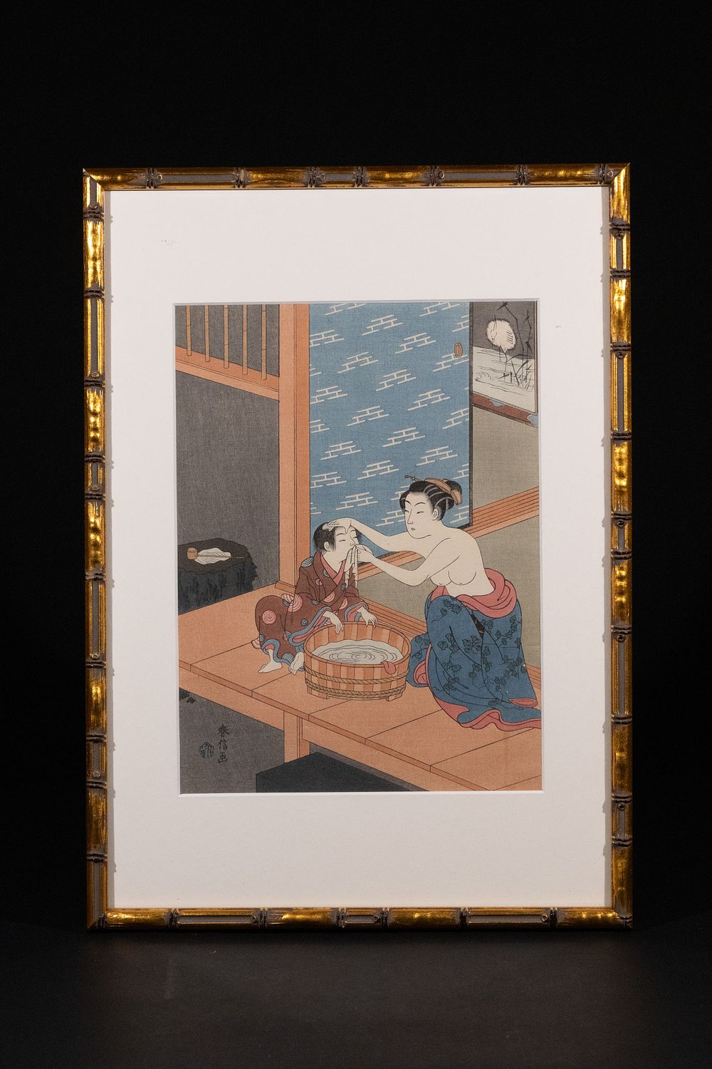 Lot 367: A Japanese Woodblock Print of a Beauty Bathing...
