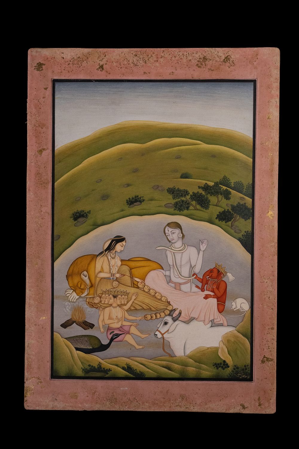 Lot 188: A North Indian Miniature Painting of Parvati, Shiva,...