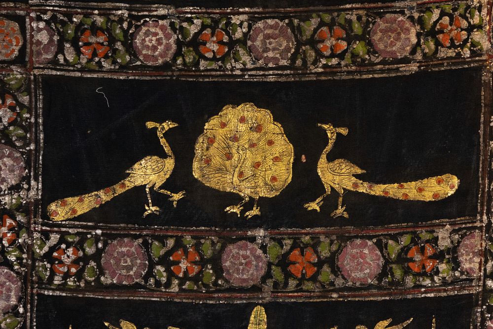 Lot 202: An Indian Gold Pichwai Painting Decorative Panel Depicting...