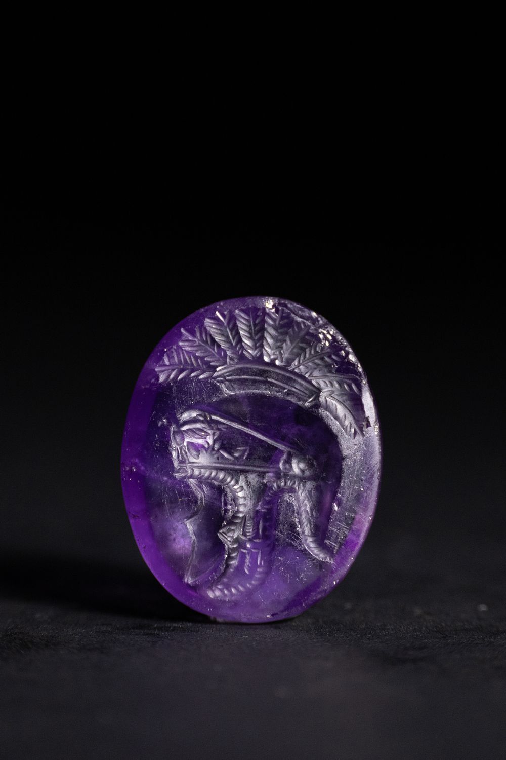 Lot 221: An Amethyst Intaglio Depicting a Warrior in a...
