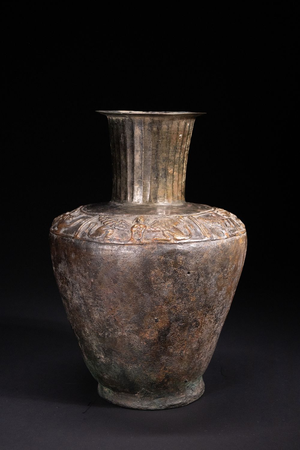 Lot 222: A Sassanian Bronze Ritual Vessel with Frieze of...