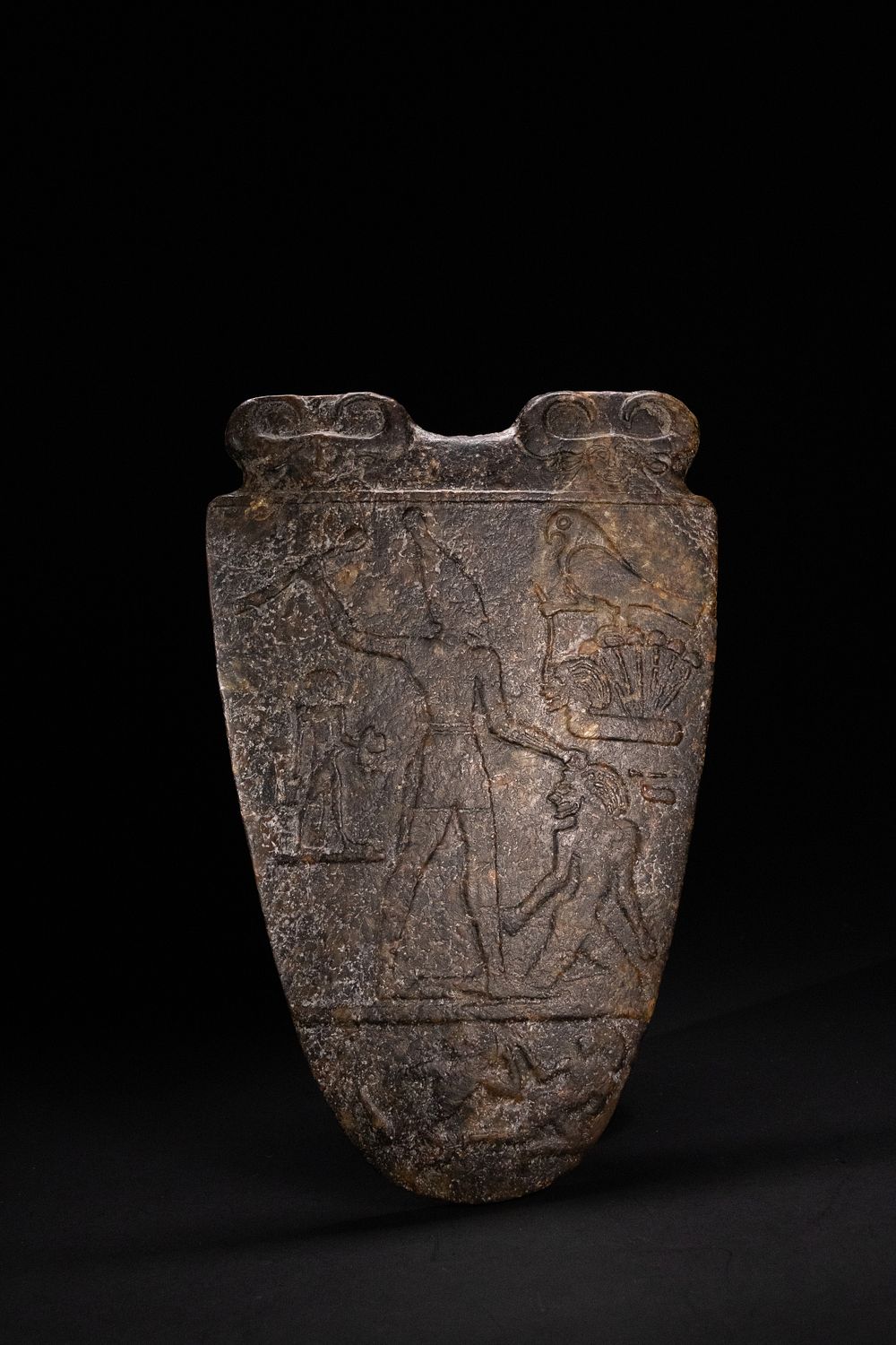 Lot 234: An Egyptian Hardstone Palette Depicting King Narmer, Possibly...
