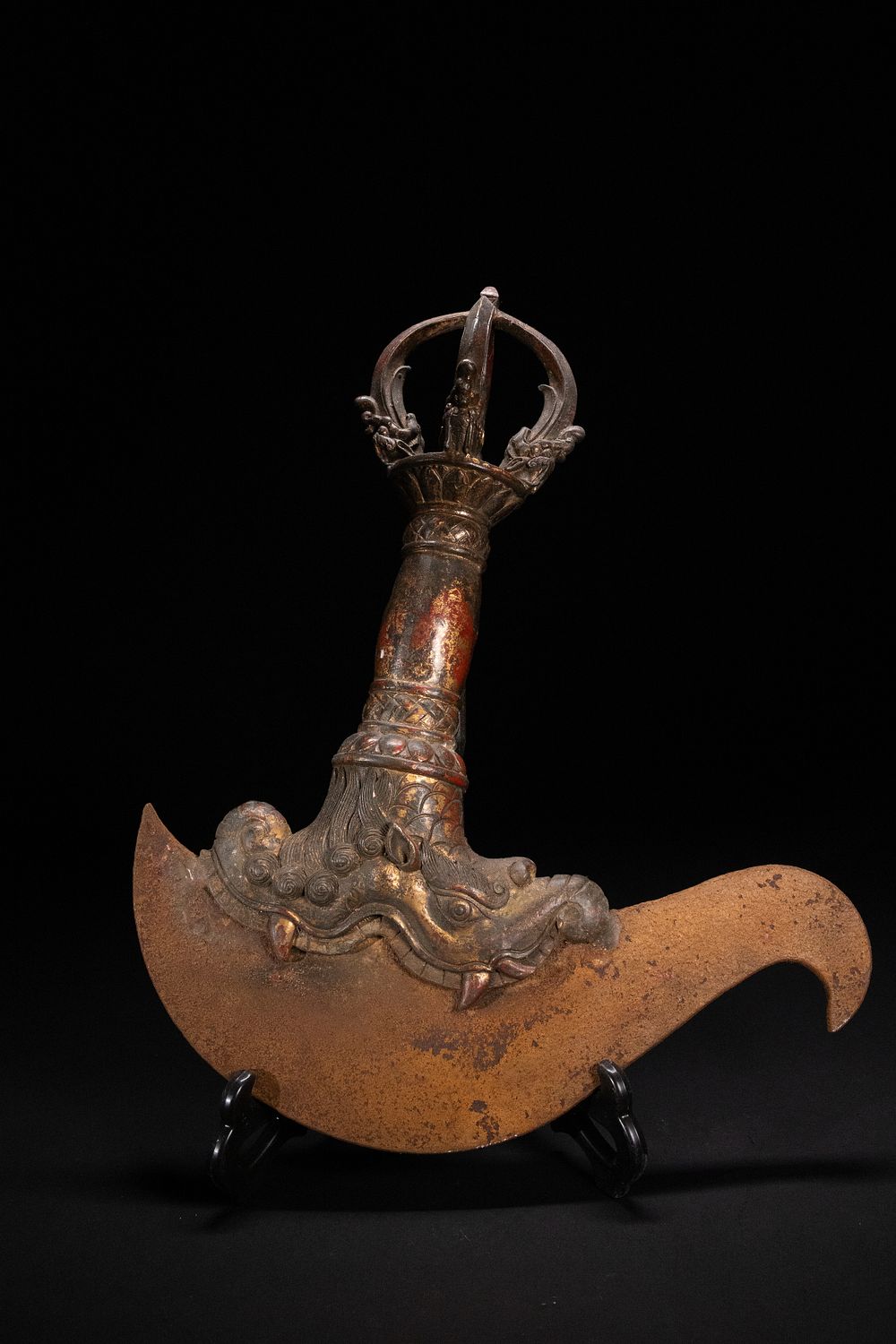 Lot 257: A Large Tibetan Bronze and Iron Kartika, Ritual...