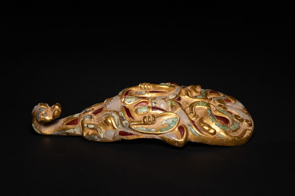Lot 315: A Chinese Gilt Bronze Belt Buckle with Inset...