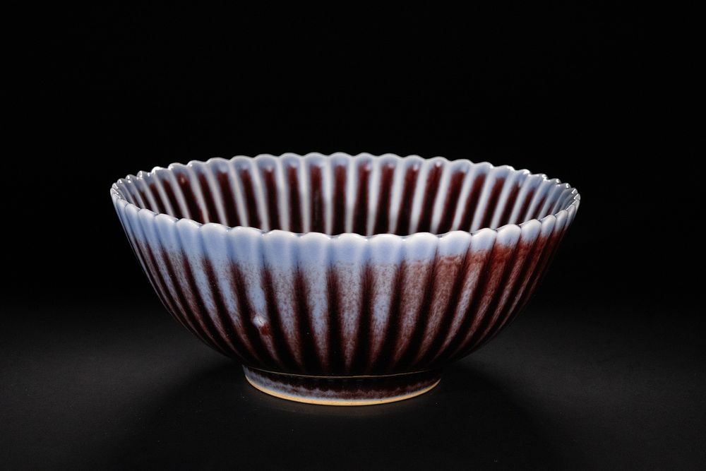Lot 349: A Chinese Fluted Porcelain Bowl with Transmutation Glaze,...