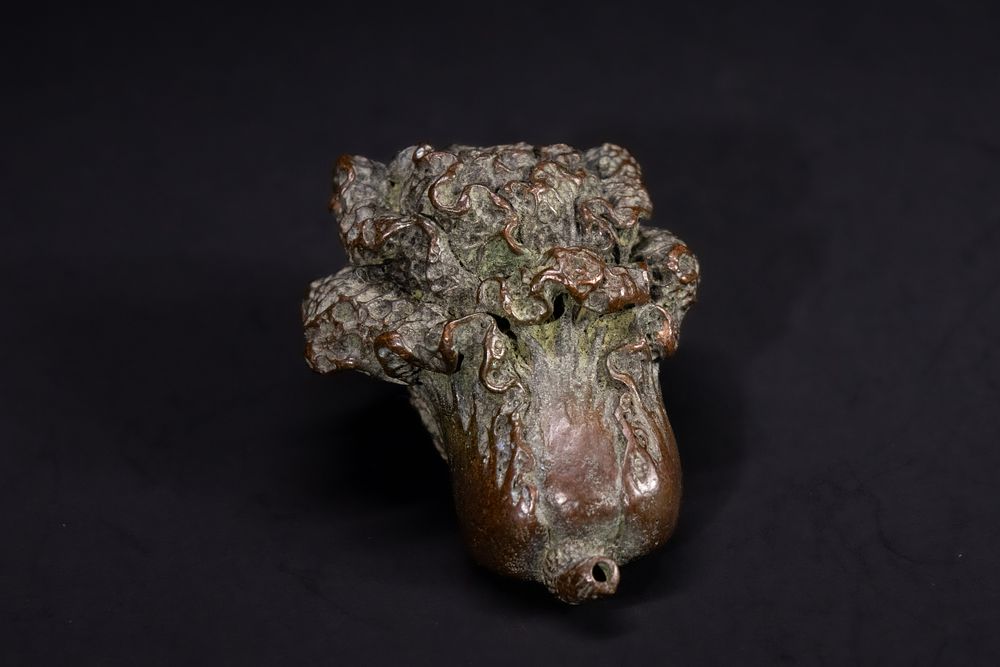 Lot 371: A Japanese Bronze Model of a Cabbage.