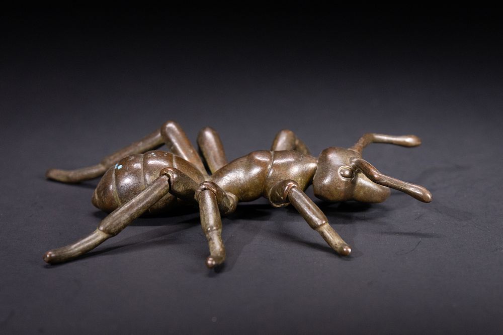 Lot 373: A Japanese Bronze Articulated Model of an Ant.