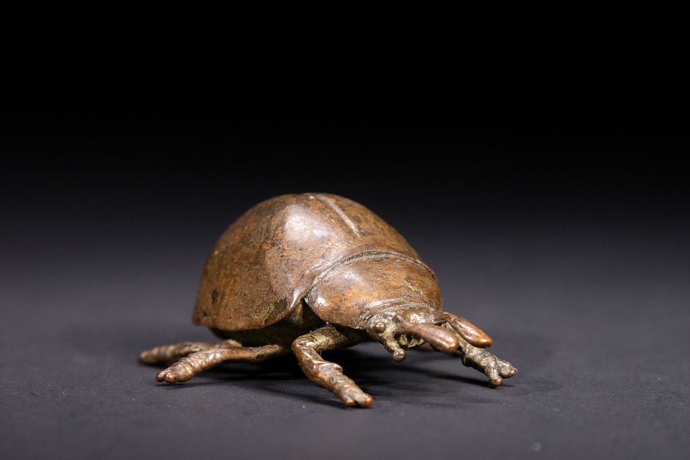 Lot 375: A Japanese Bronze Model of a Beetle.