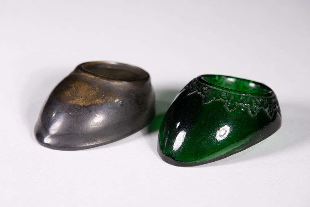 Lot 158: A Pair of Indian Archer's Thumb Rings.
