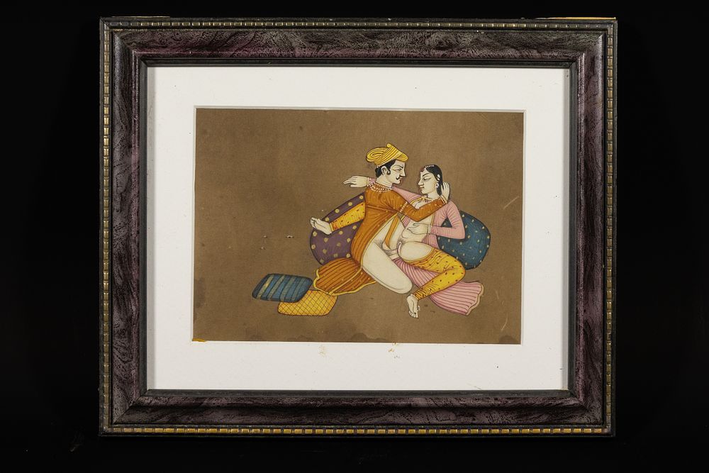 Lot 163: An Indian Miniature Erotic Painting on Paper.
