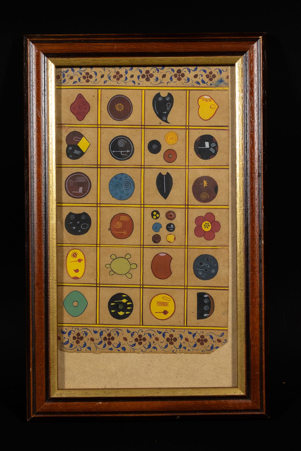 Lot 164: An Indian Tantric Symbol Grid Painting on Paper.