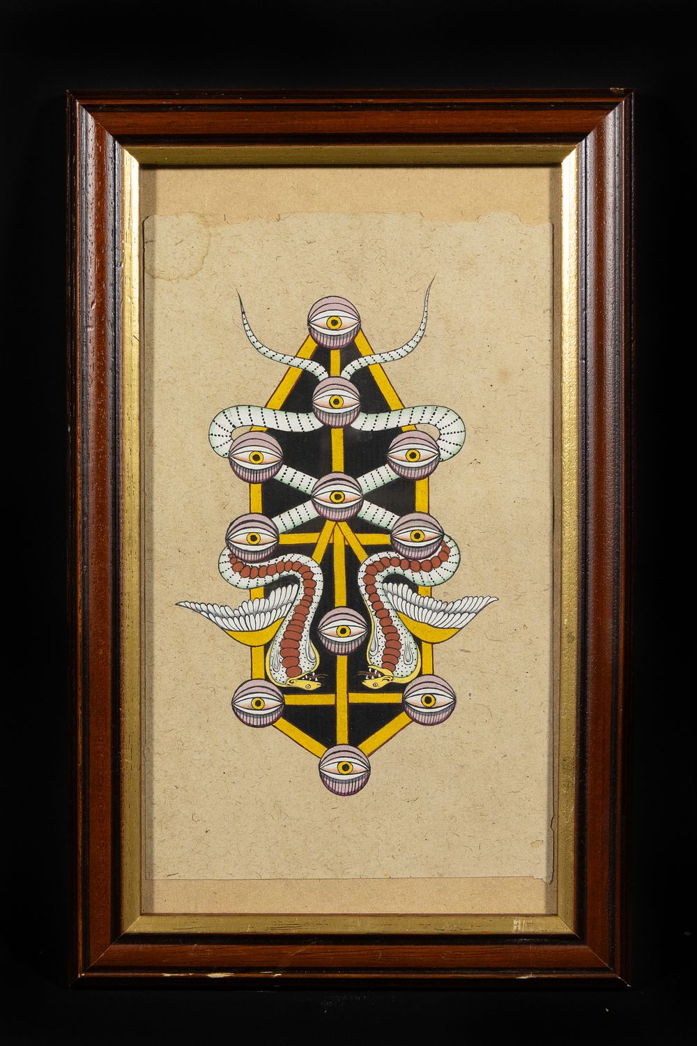 Lot 165: An Indian Tantric Abstract Painting of a Eye...