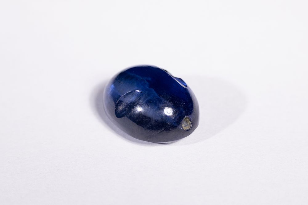 Lot 185: An Indian Deep Blue Bead Gemstone, Possibly Sapphire.