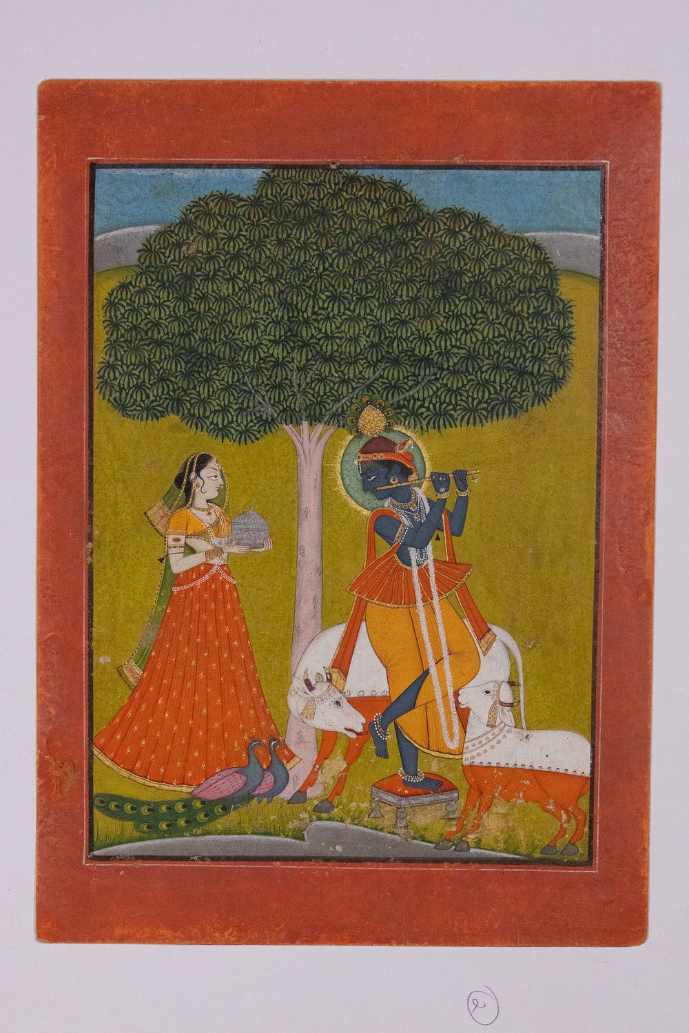 Lot 216: An Indian Miniature Painting of Krishna with Radha...