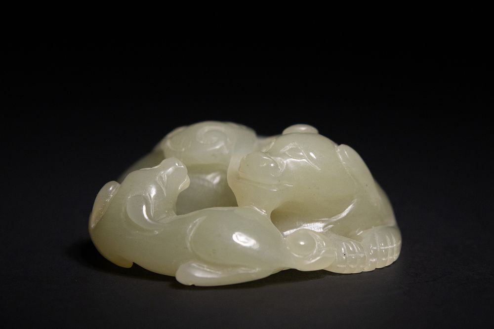 Lot 273: A Chinese Jade Carving of a Bear and...