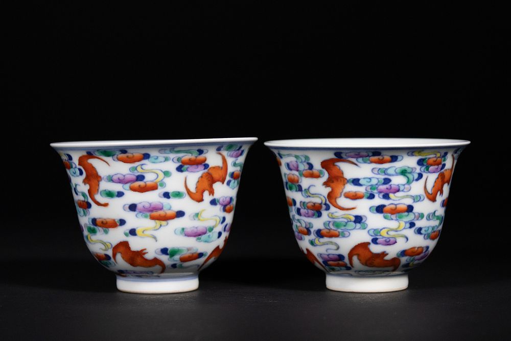 Lot 315: A Pair of Chinese Doucai ‘Red Bats and...