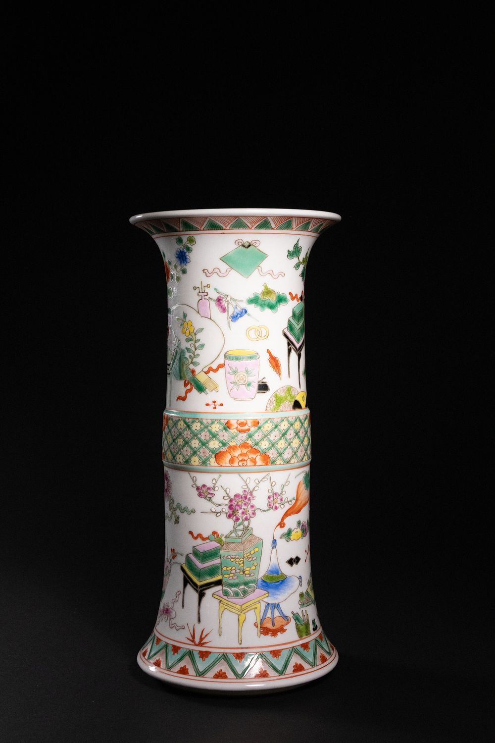 Lot 331: A Chinese Famille Verte Porcelain Gu-Form Vase, Guangxu...