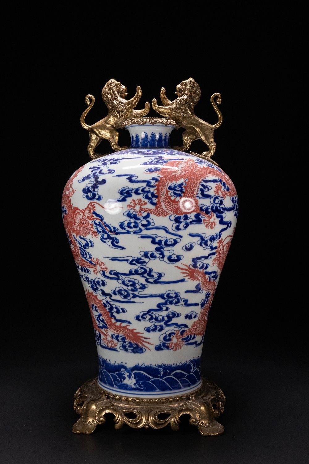 Lot 332: A Chinese Export Porcelain Meiping Vase with French...