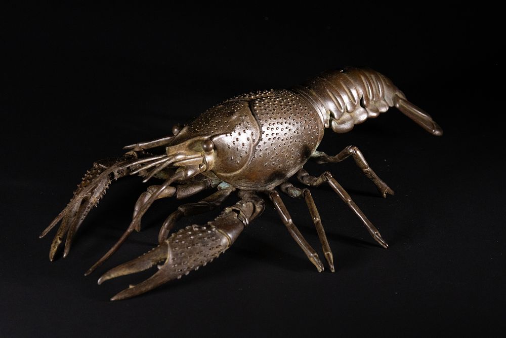 Lot 358: A Japanese Large Bronze Model of a Lobster.