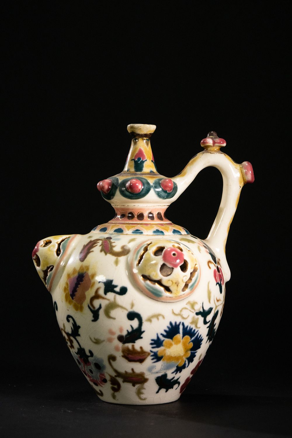 Lot 366: A Zsolnay Pécs Iznik Style Reticulated Ewer with...