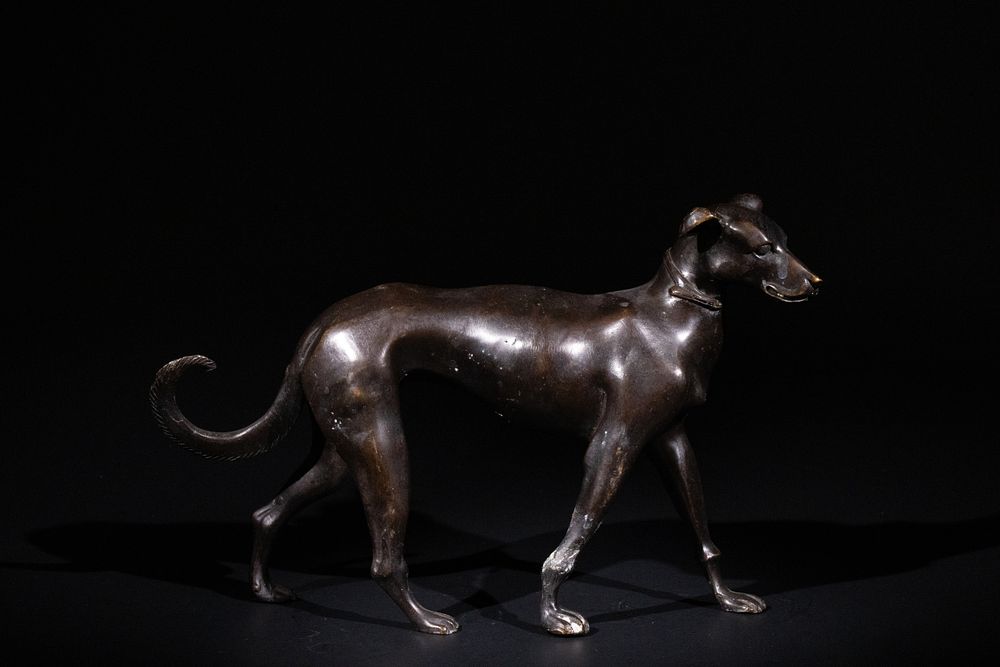 Lot 375: A Continental Bronze Figure of a Hound.