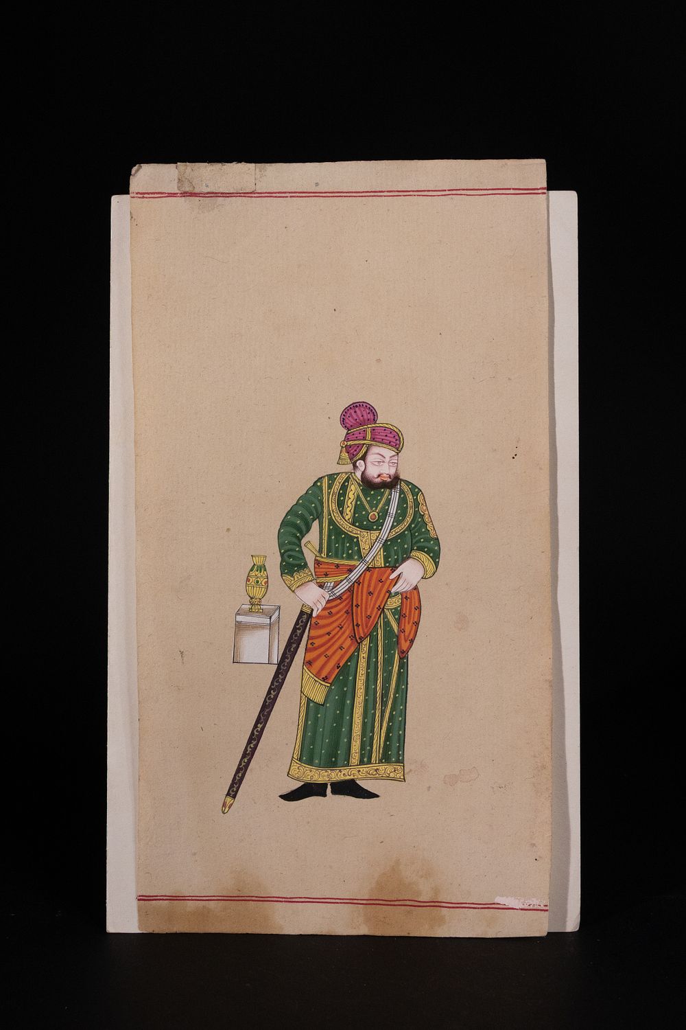 Lot 154: An Indian Miniature Painting of a Standing Nobleman...
